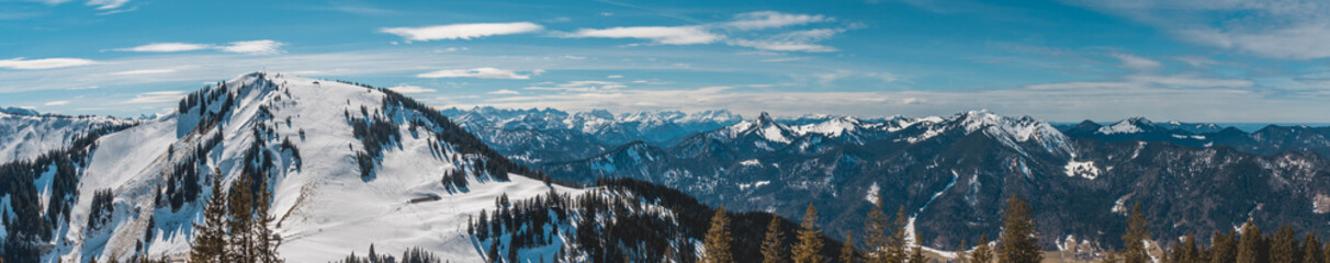 Fototapeta na wymiar Beautiful alpine winter view at the Wallberg - Bavaria - Germany