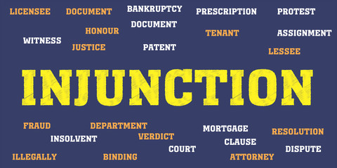 injunction Words and tags cloud