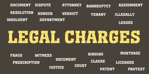 legal charges Words and tags cloud