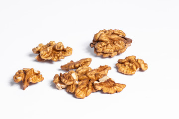 walnut, food, nut, isolated, brown, white, shell, nutshell, healthy, nuts, fruit, walnuts, cracked, snack, ingredient, closeup, open, organic, nutrition, diet, hard, macro, natural, group, nature