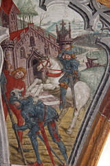 scontro tra cavalieri; affresco nel chiostro della chiesa dei Domenicani a Bolzano