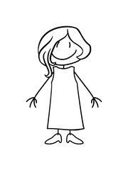 weiblich mädchen frau hübsch kleid schön klein süß niedlich gemalt comic cartoon clipart design