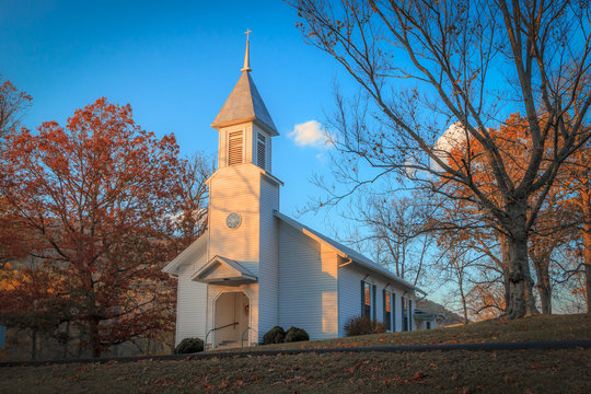 Curch in Autumn Evening