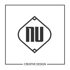 Initial Letter NU Logo Template Design