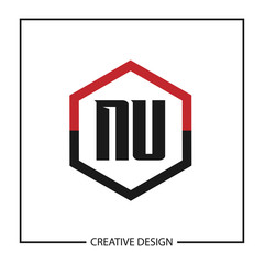 Initial Letter NU Logo Template Design