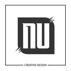 Initial Letter NU Logo Template Design