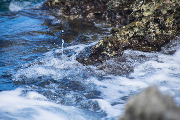 water flowing over rocks