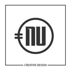 Initial Letter NU Logo Template Design
