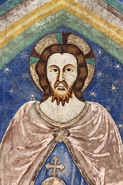 Cristo in gloria; affesco nella chiesa romanica di San Giovanni in Villa a Bolzano