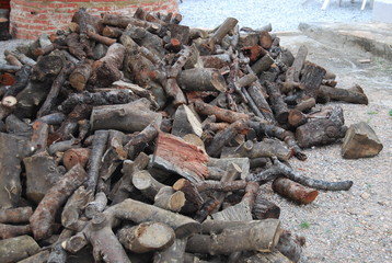 Pile of Rustic Wood Logs