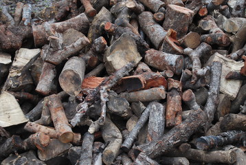 Rustic Log Pile Background