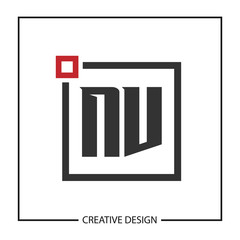 Initial Letter NV Logo Template Design