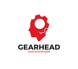 Fototapeta premium Gear Head Logo