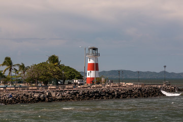Puntarenas beach lighthouse tourist attraction pacific of Costa Rica