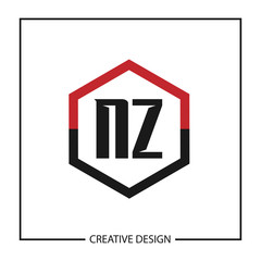 Initial Letter NZ Logo Template Design