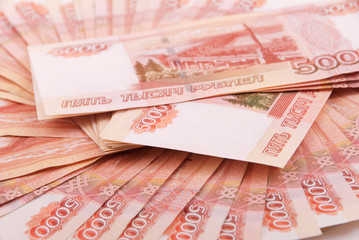 Lot of ruble banknotes