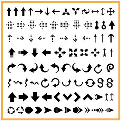 Naklejka premium set of different vector arrow icons, Flat of group arrows, shapes collections