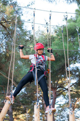 Girl in a adventure park