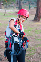 Girl in a adventure park