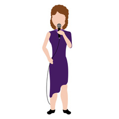Female avatar singing image. Vector illustration design