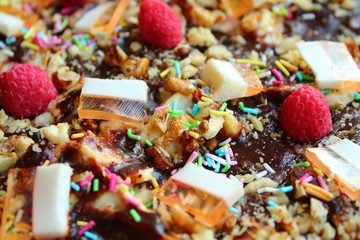 Homemade puff cake. Close-up. Background. Texture.