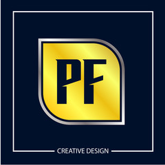 Initial Letter PF Logo Template Design