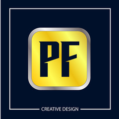 Initial Letter PF Logo Template Design