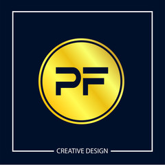 Initial Letter PF Logo Template Design