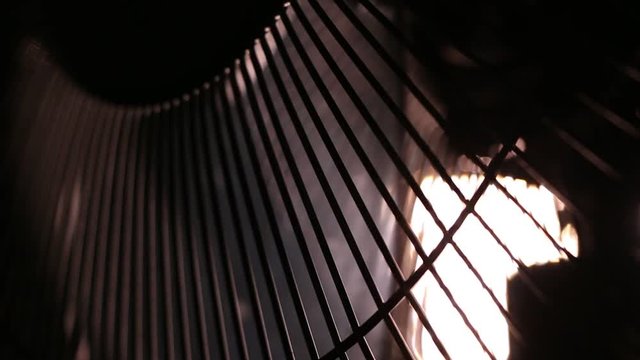 Close up of a spinning domestic fan blades 