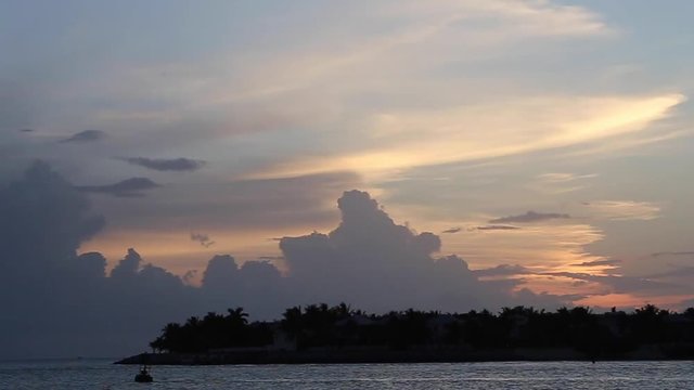 sunset in Key west seen from mallory square