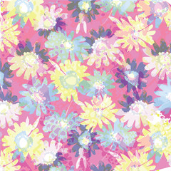 Beautiful floral bouquet.  watercolor floral pattern, Ditsy floral background. 