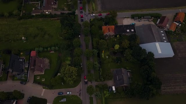 Truck parade with lots of trucks and trailers. Many transport companies participate in this parade.