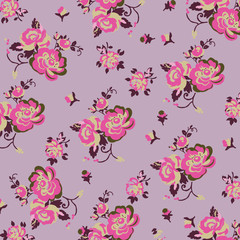 Fototapeta premium Beautiful floral bouquet. watercolor floral pattern, Ditsy floral background. 