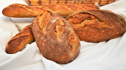 Authentic sourdough breads and baguette.