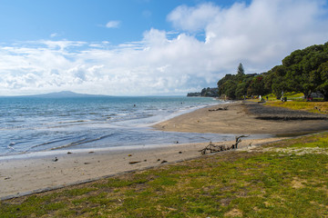 Panoramic View of Murrays Bay Beach Auckland New Zealand