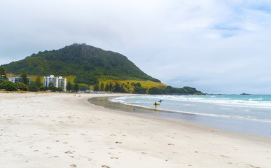Fototapeta na wymiar Landscape Scenery of Mount Maunganui Beach, Tauranga - New Zealand