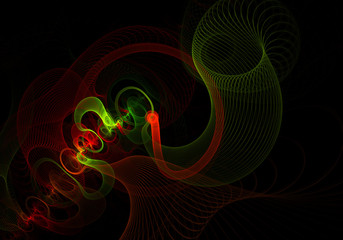 Naklejka premium Teoria superstrun Koncepcja mechaniki kwantowej - Ilustracja fizyki hadronów - Tło ciągów matematycznych