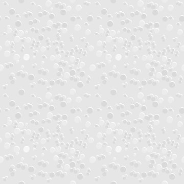 Seamless geometric pattern of gray and white texture background, many dot sizes, similar to styrofoam texture. Flat design vector. Use as background, wallpaper, wrap paper, tile, fabric prints.