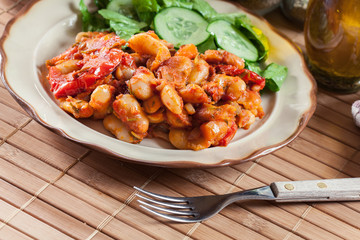 Baked giant beans with tomato sauce