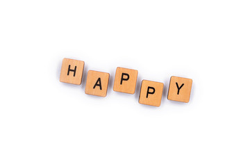 The word HAPPY