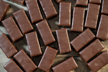 bar of chocolate on white background