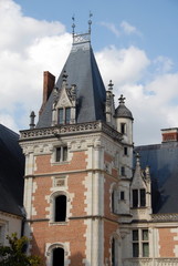 Château royal de Blois, résidence favorite des rois de France, tour vue de l'aile de Louis XII, fait parti des "Châteaux de la Loire", département du Loir-et-Cher, France