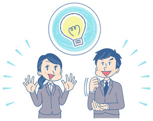 ビジネスマン アイデアのイラスト