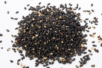 Black sesame isolated on white background