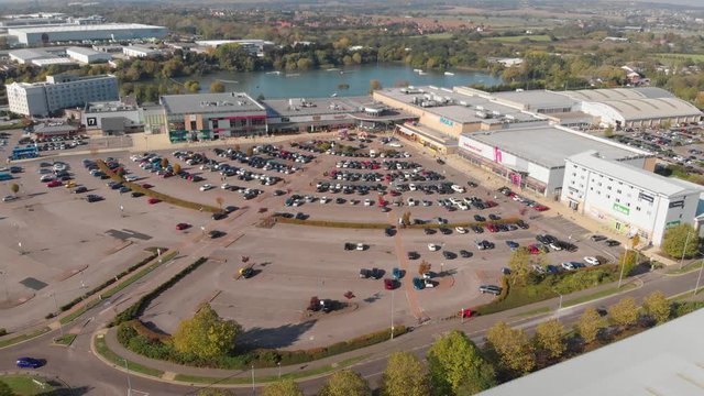 Aerial view of the Leisure Park car park in Basildon