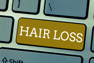 Handwriting text Hair Loss. Concept meaning Loss of huanalysis hair from the head or any part of the body Balding.