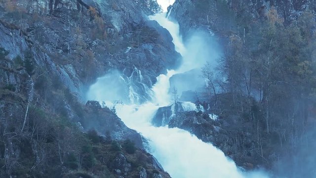 Waterfall in Fall, scenery and awe.