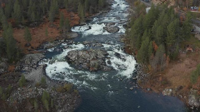 Waterfall in Fall, scenery and awe.