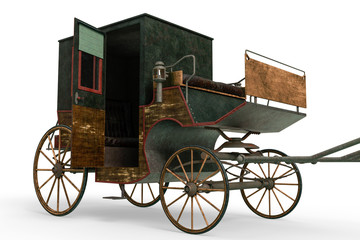 Fototapeta na wymiar carriage in a white background