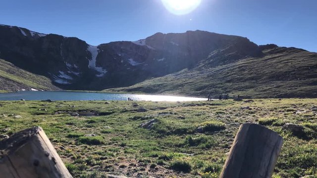 Hiking on a blue sky day at Mt. Evans, Colorado